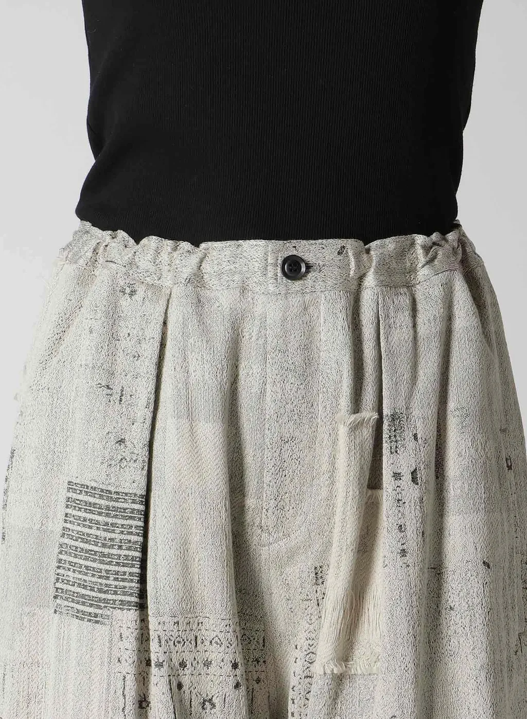 Patchwork Jq Front Tucked Pants
