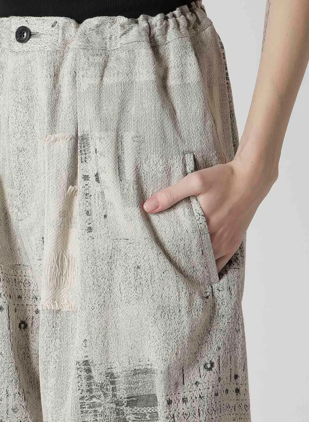 Patchwork Jq Front Tucked Pants