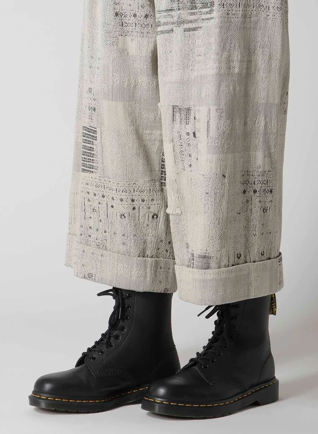 Patchwork Jq Front Tucked Pants