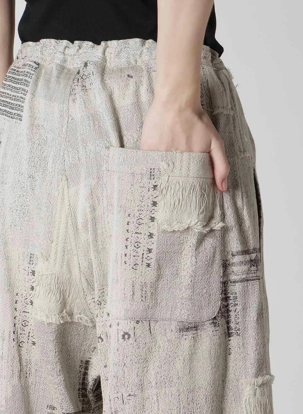 Patchwork Jq Front Tucked Pants
