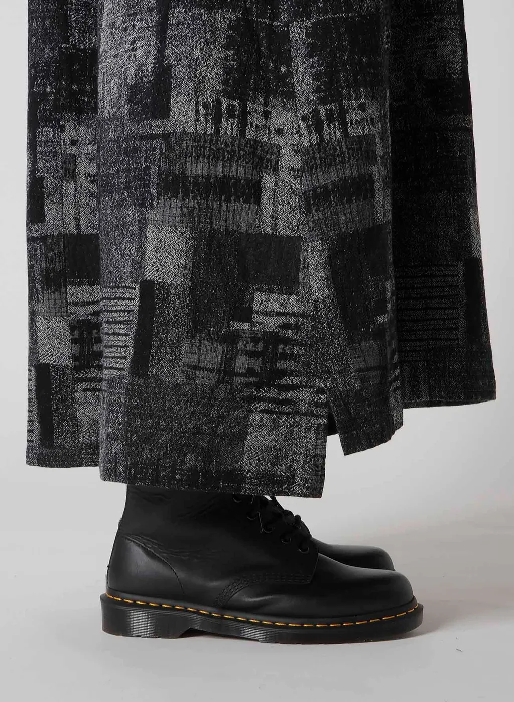 Patchwork Jacquard Front Gather Dress