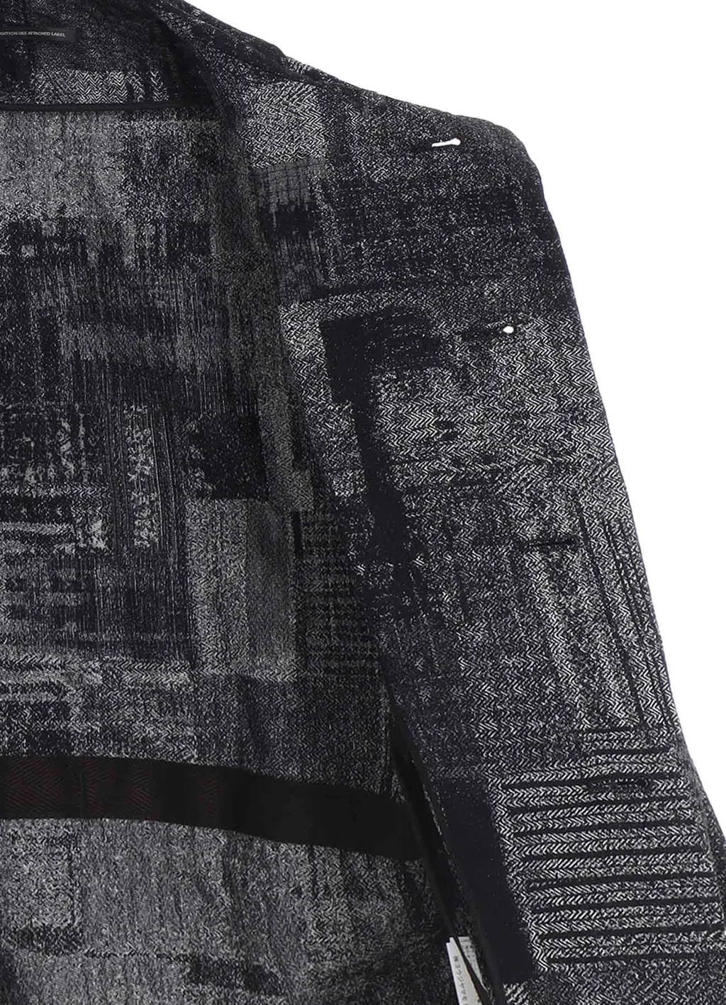 Patchwork Jacquard Off Collar Desgn Jacket