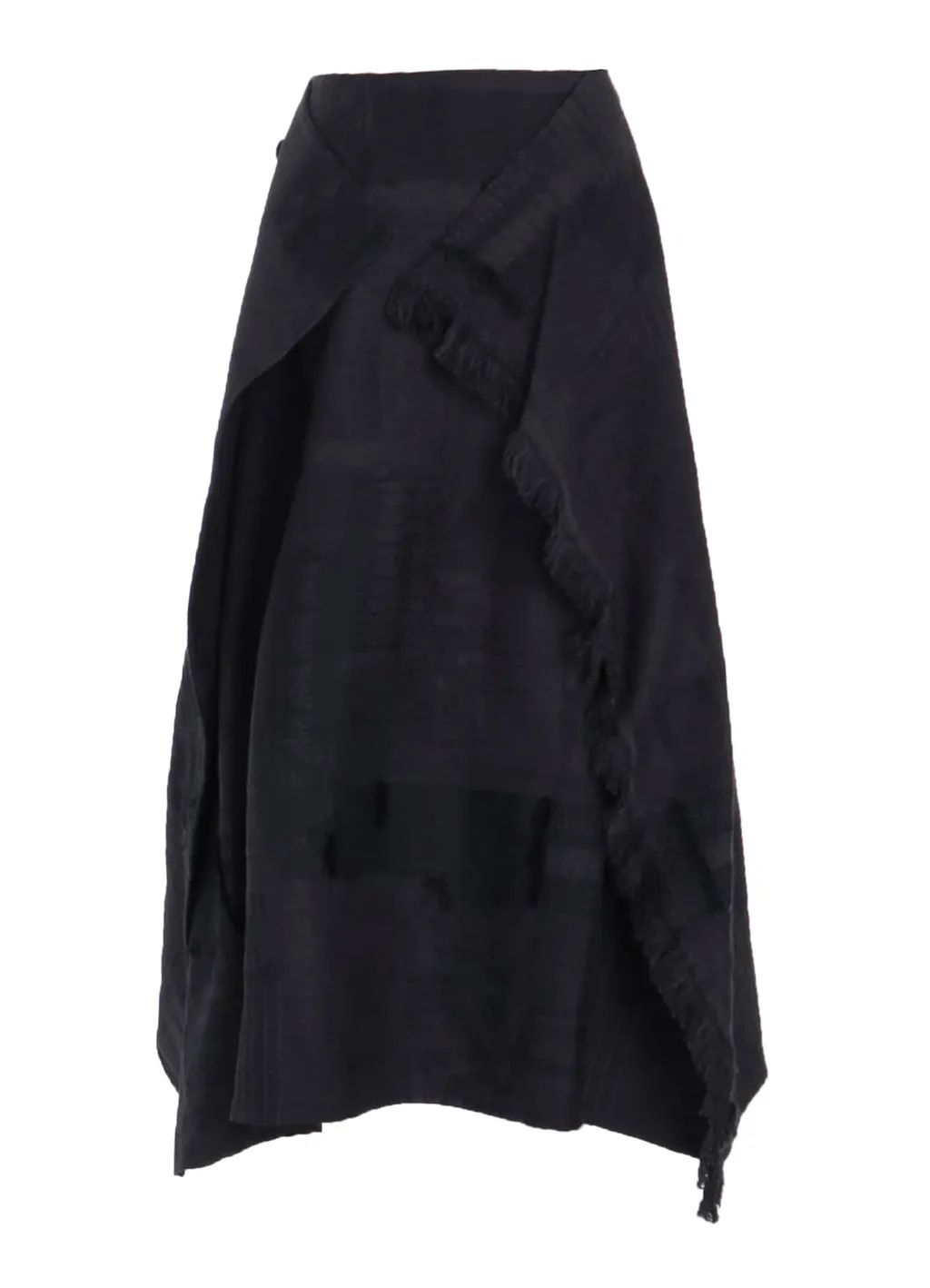 Patchwork Jacquard Wrap-Like Flare Skirt