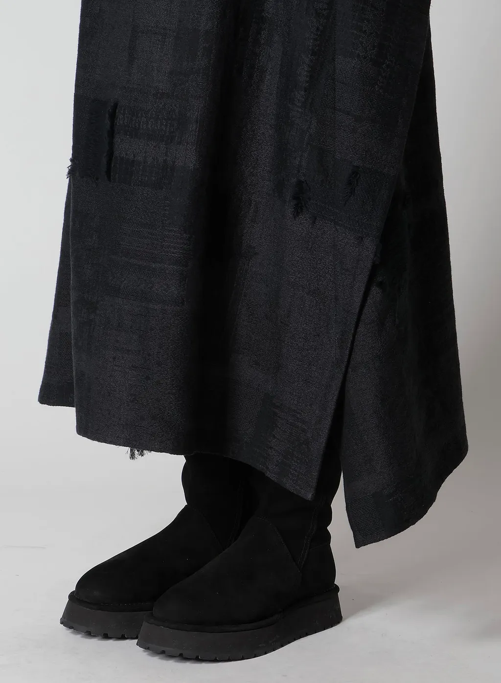 Patchwork Jacquard Wrap-Like Flare Skirt