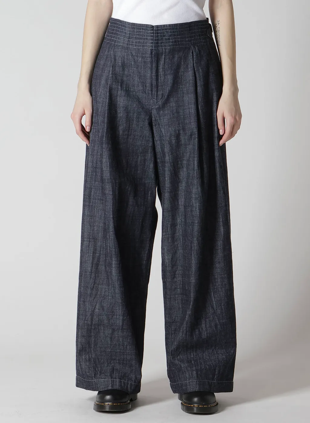 8Oz Waist String Wide Denim Pants