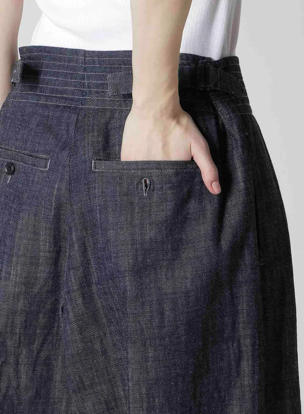 8Oz Waist String Wide Denim Pants