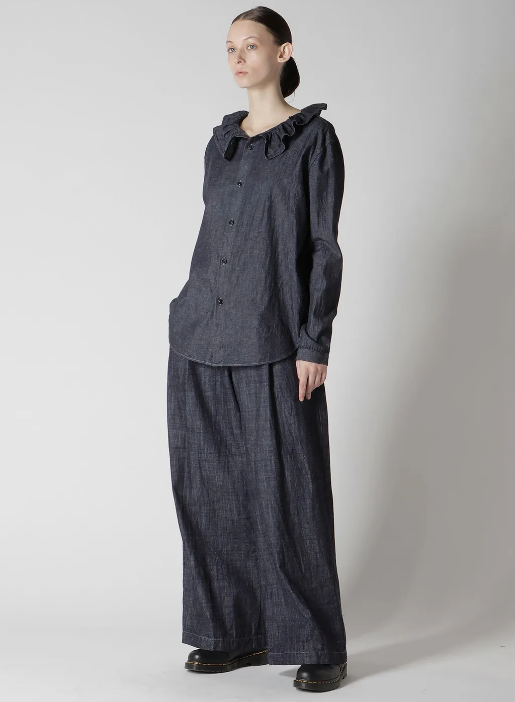 8Oz Waist String Wide Denim Pants