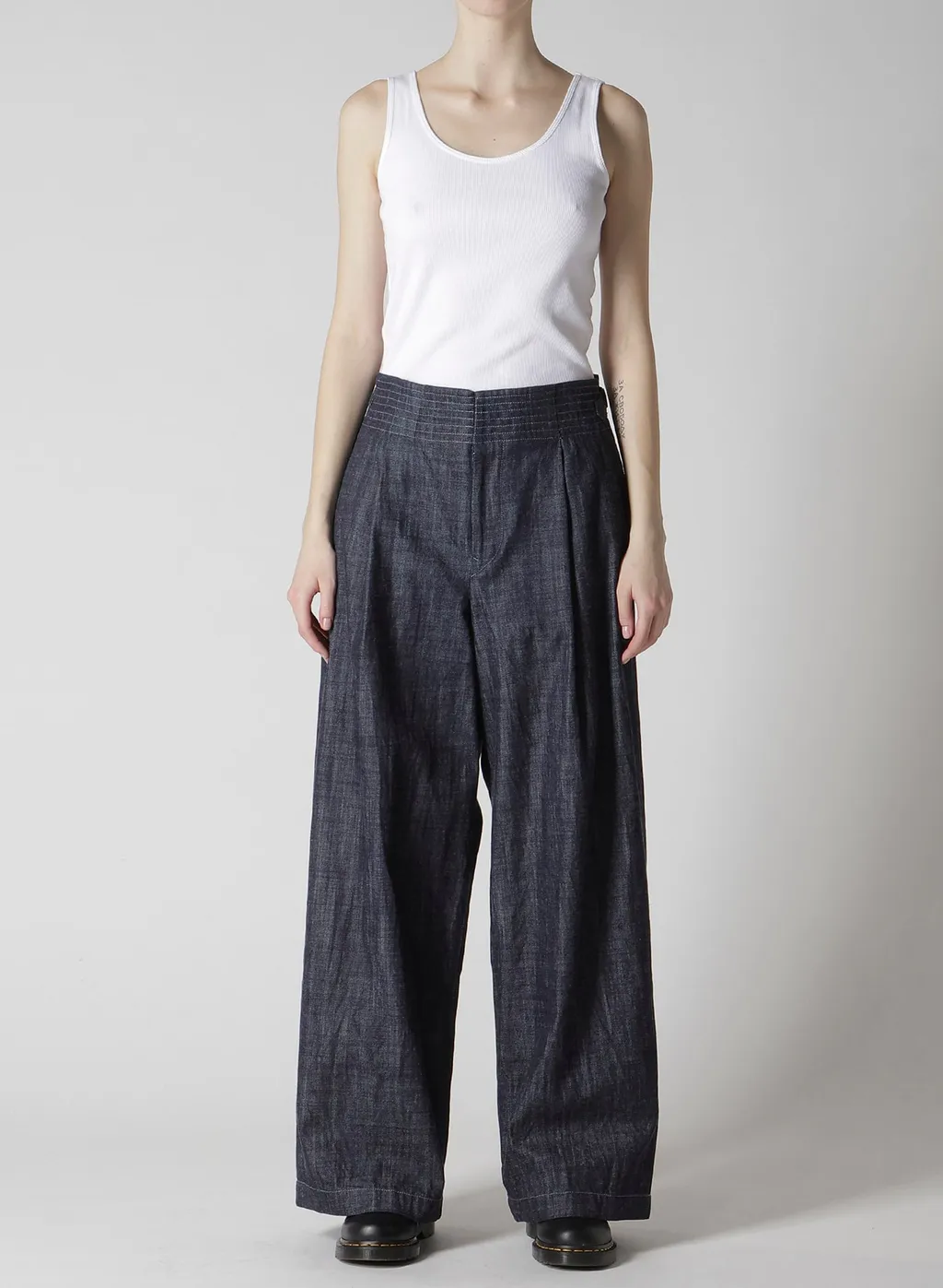 8Oz Waist String Wide Denim Pants