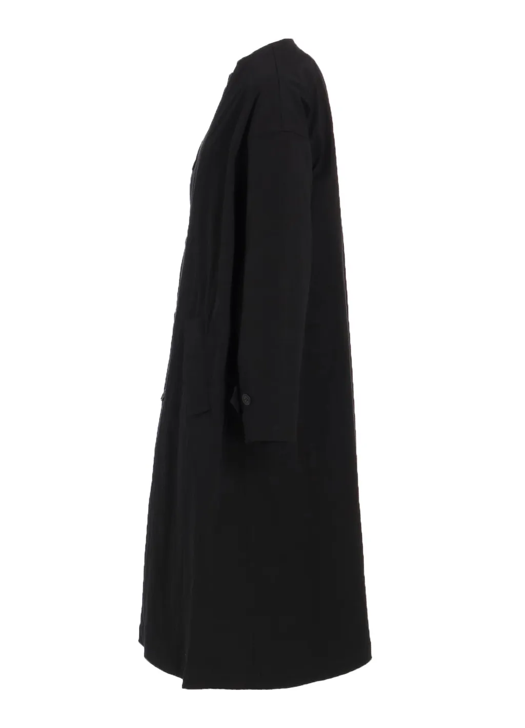 Cotton Nylon Gabardine Collarless Coat