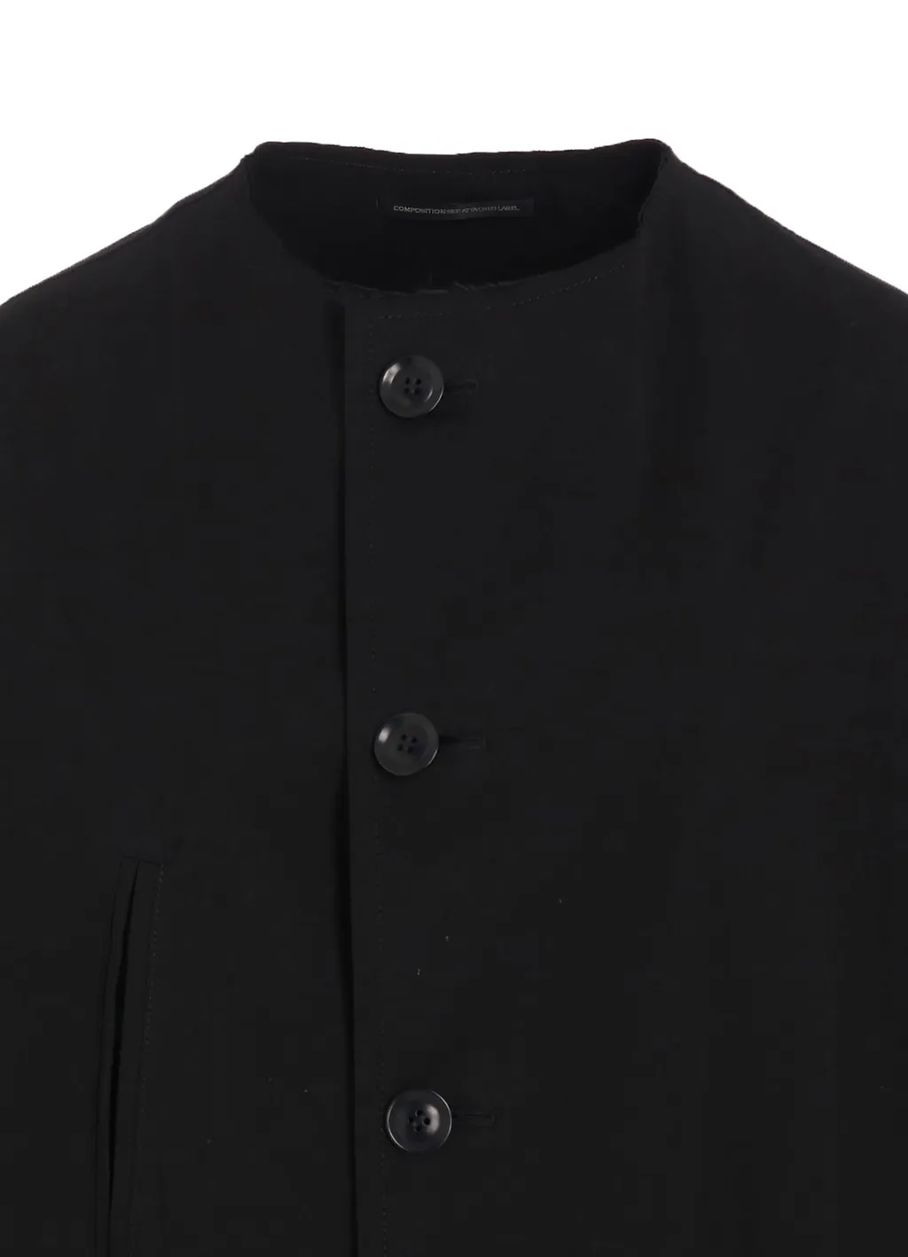 Cotton Nylon Gabardine Collarless Coat