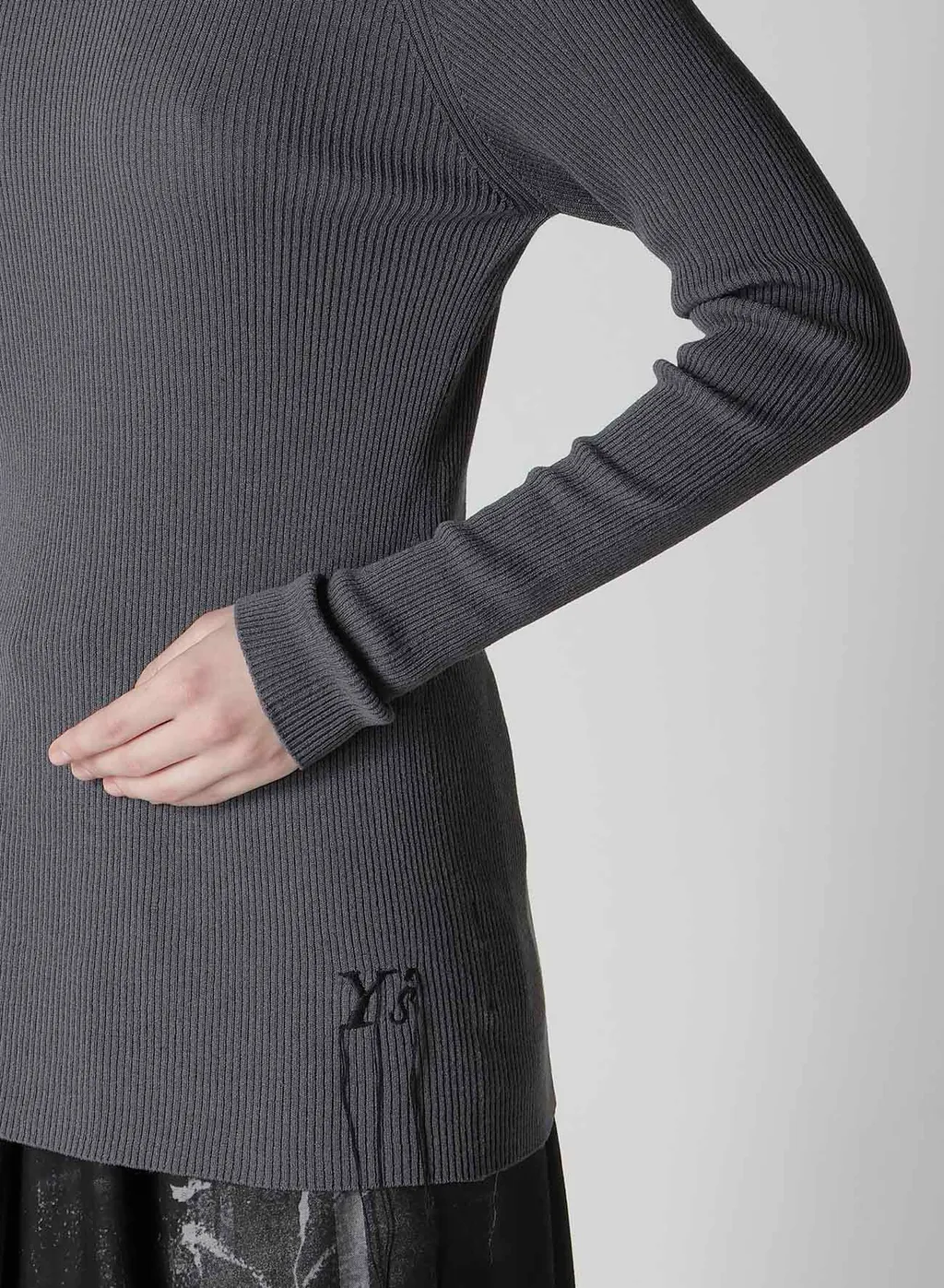 Ribbed High Neck Knit