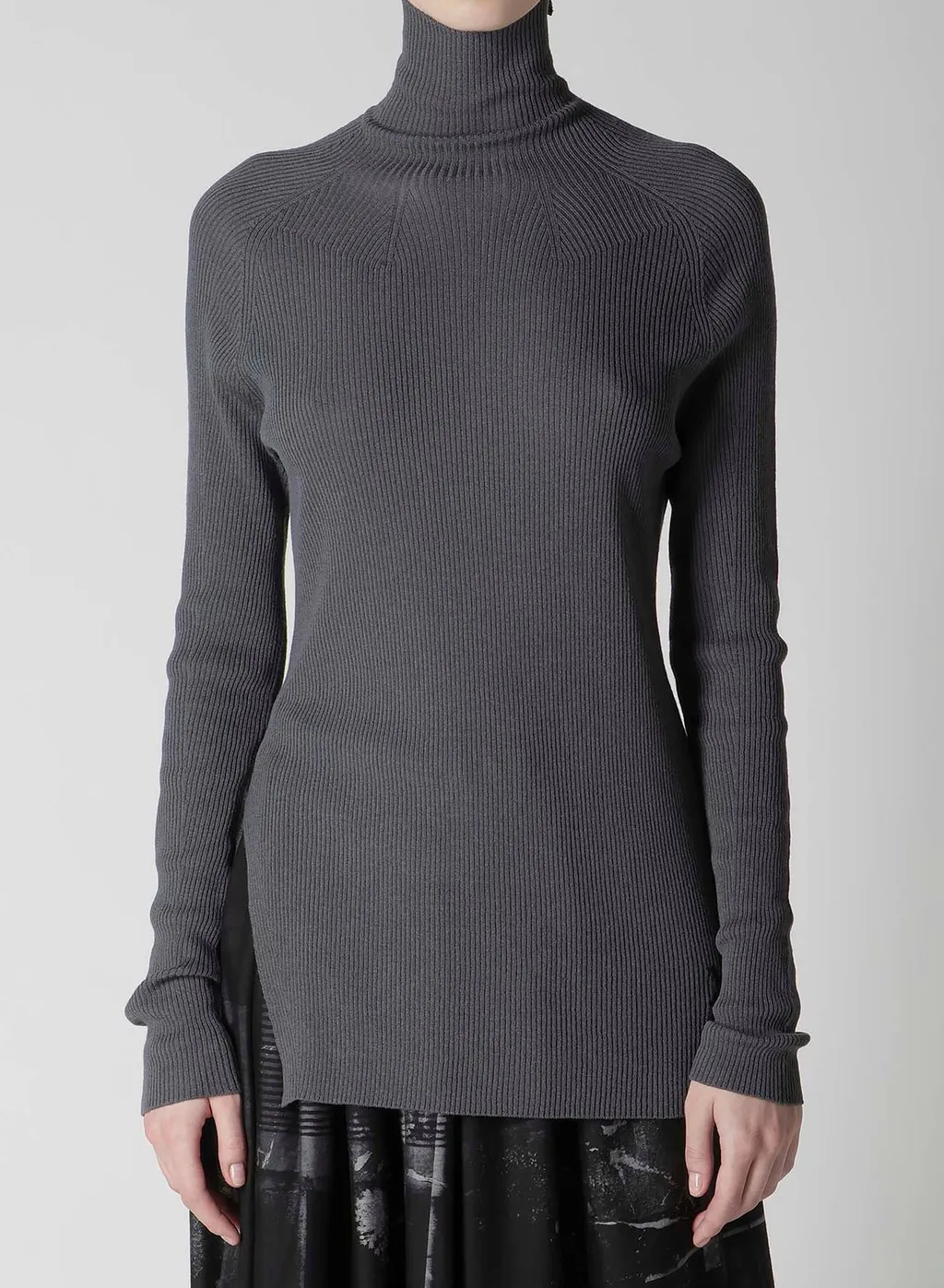Ribbed High Neck Knit