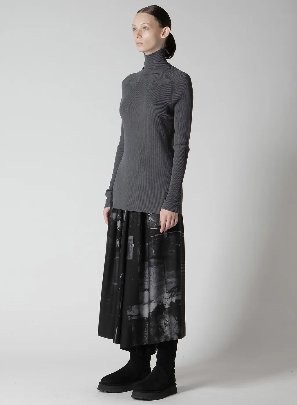 Ribbed High Neck Knit