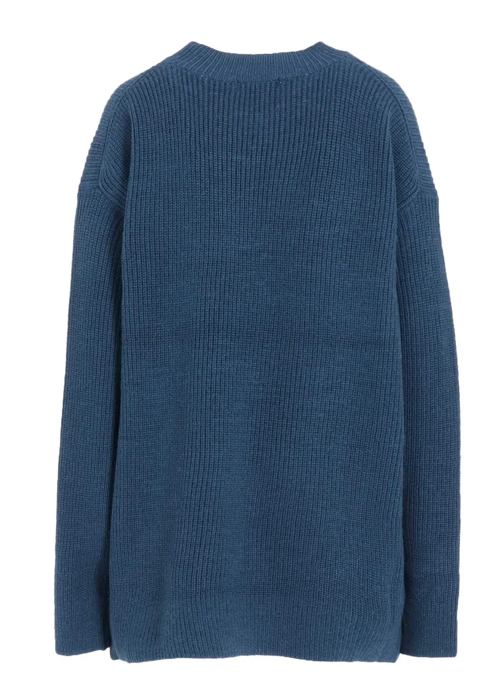 Big Round-Neck Knit Cardigan