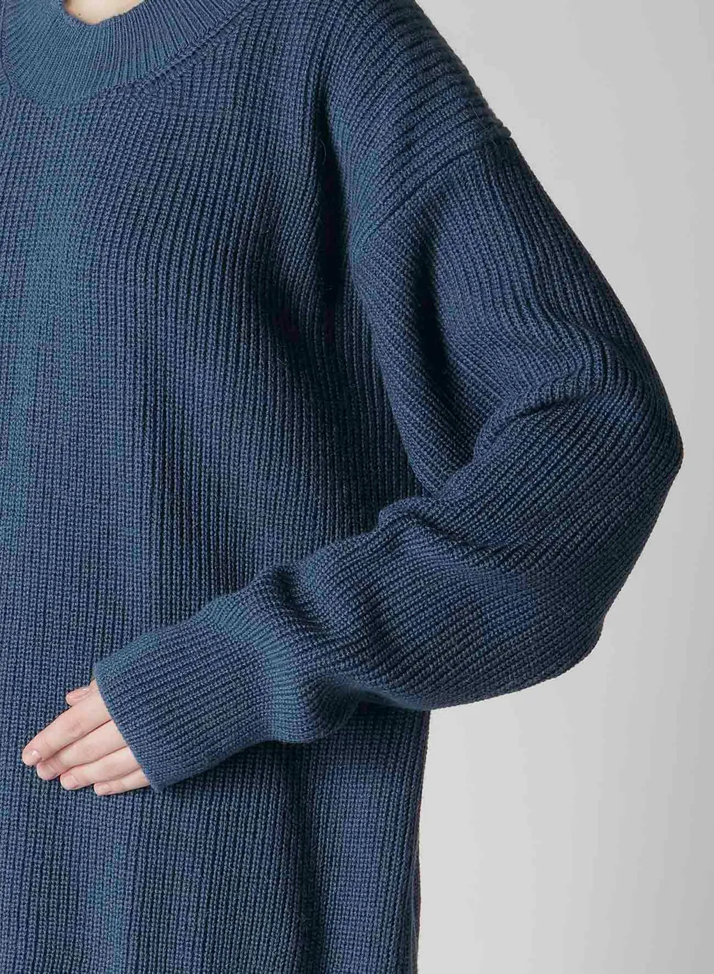 Big Round-Neck Knit Cardigan