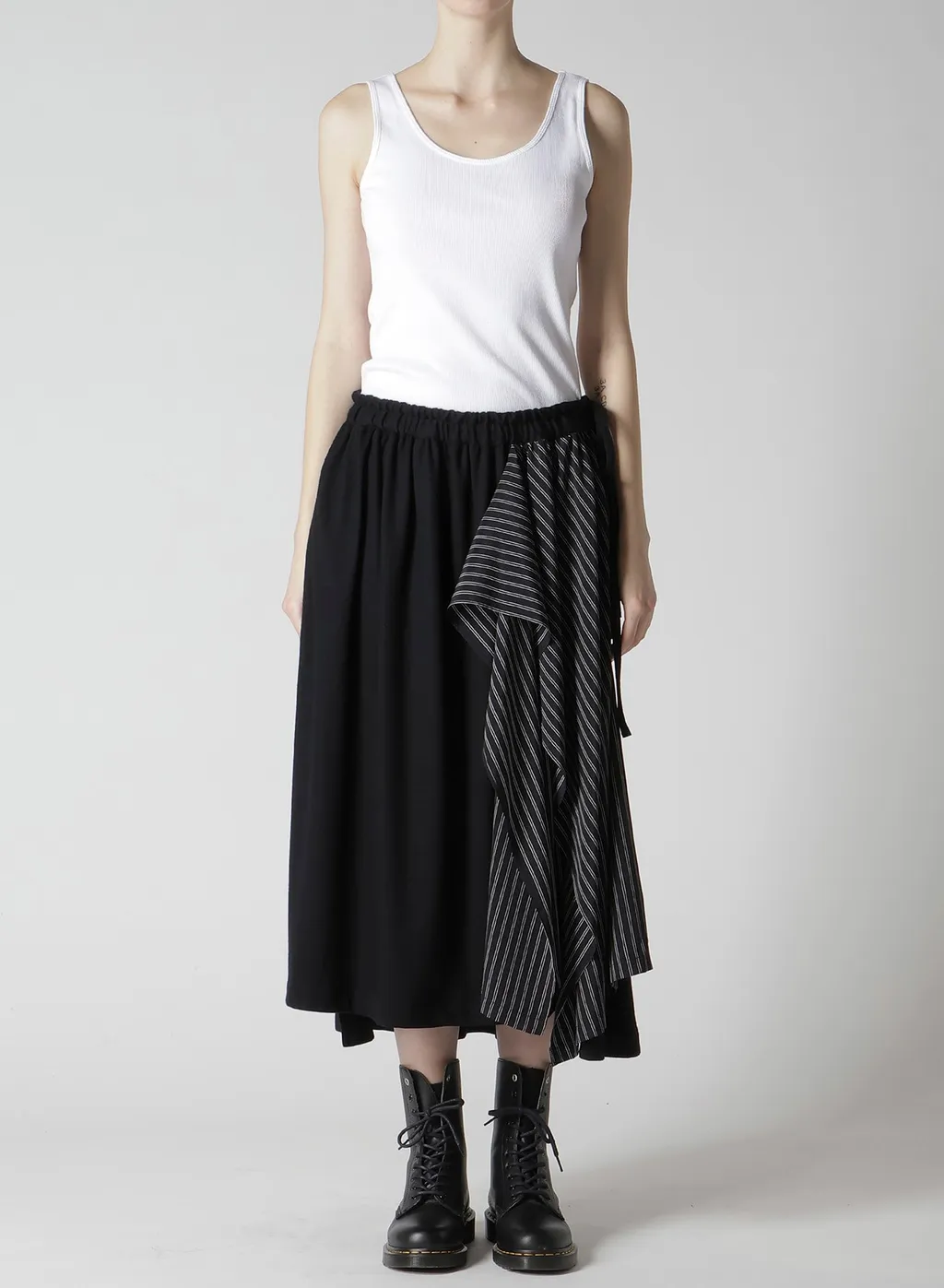 Cotton/Crepe De Chine Flare Skirt