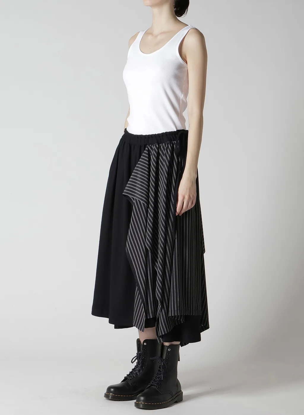 Cotton/Crepe De Chine Flare Skirt