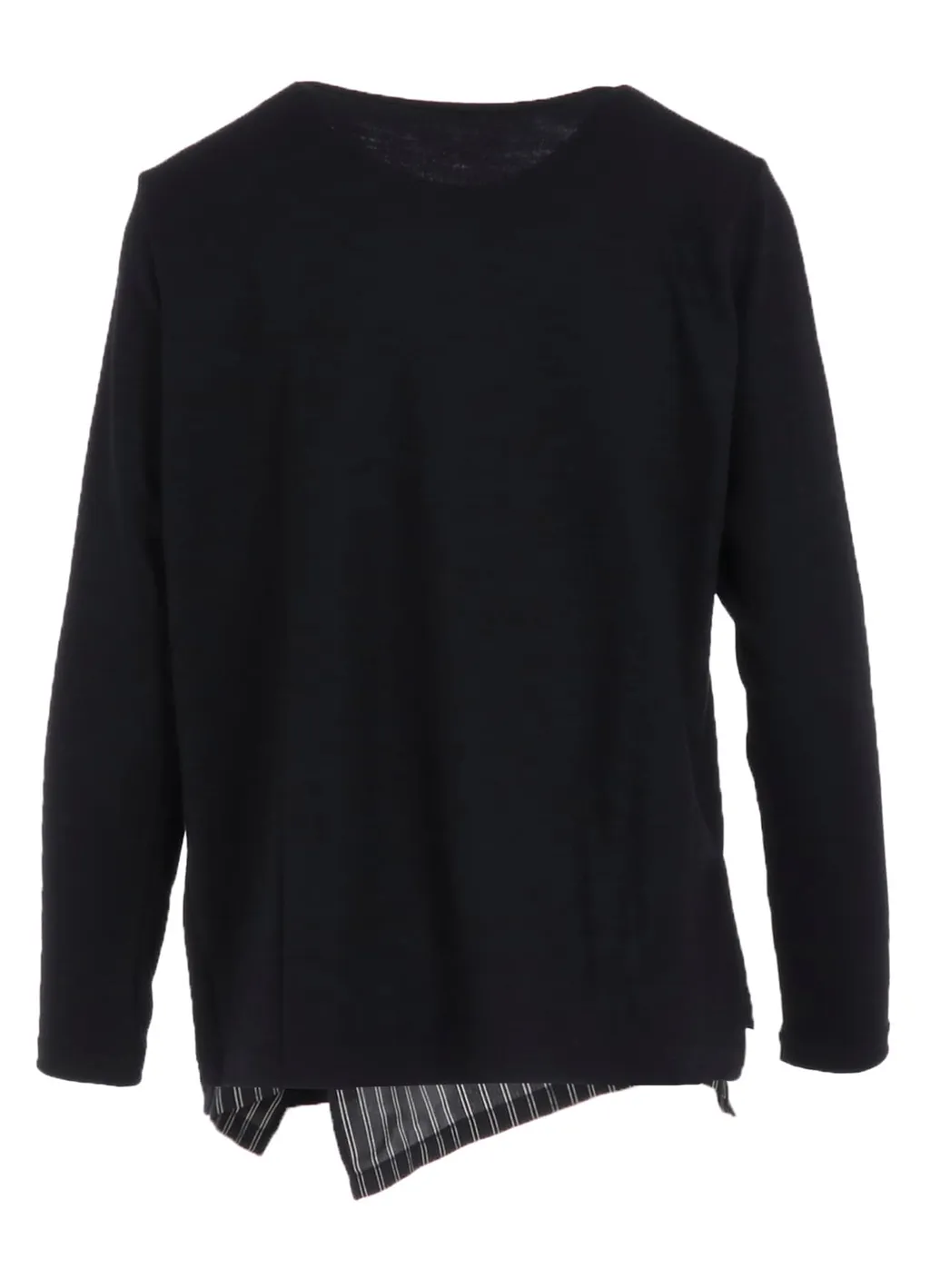 Cotton/Crepe De Chine Flare Round Neck T