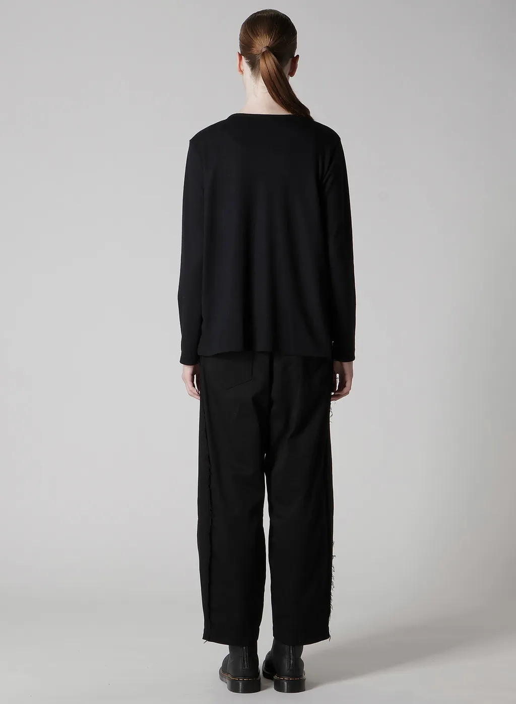 Cotton/Crepe De Chine Flare Round Neck T