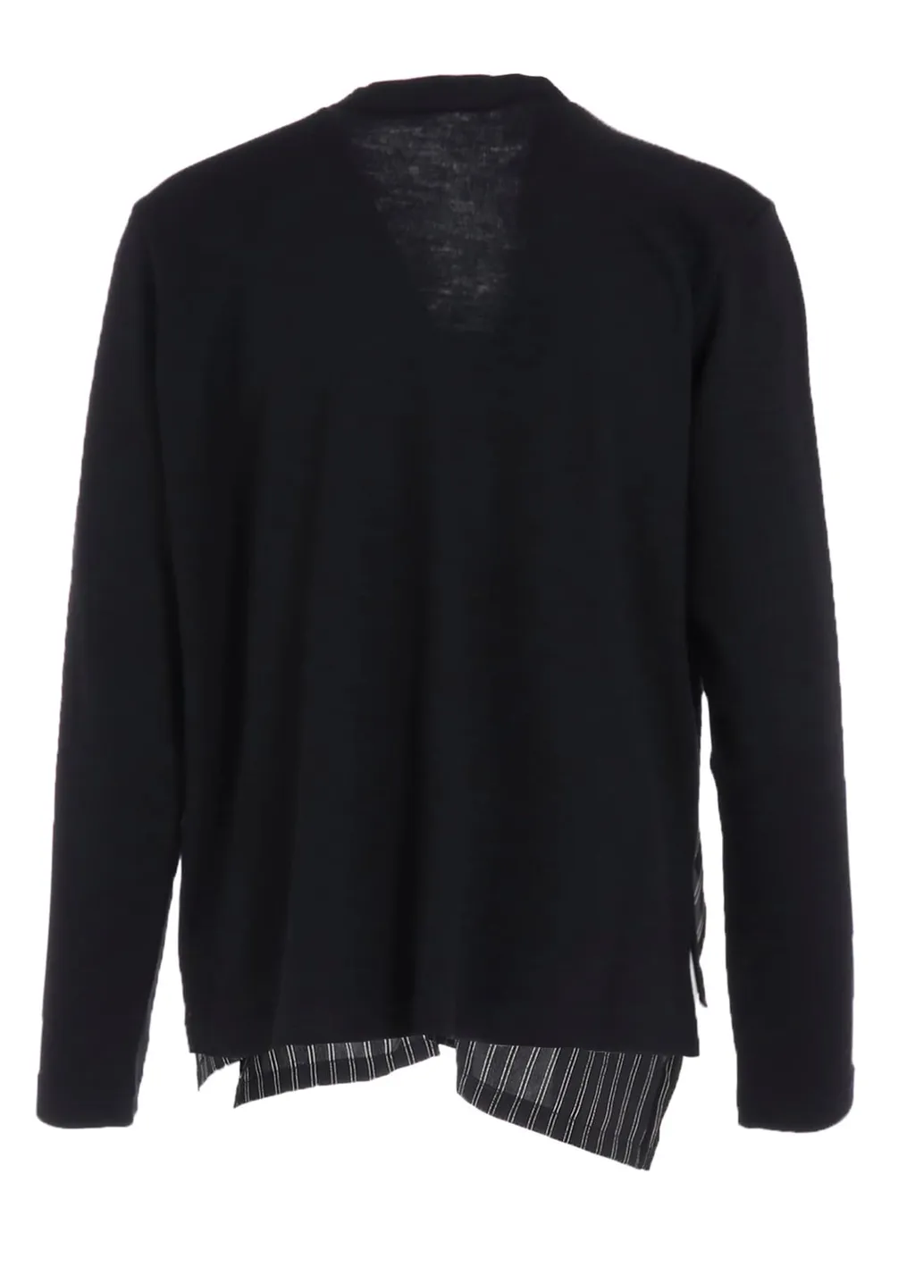 Cotton/Crepe De Chine Flare 3-Button Cardigan