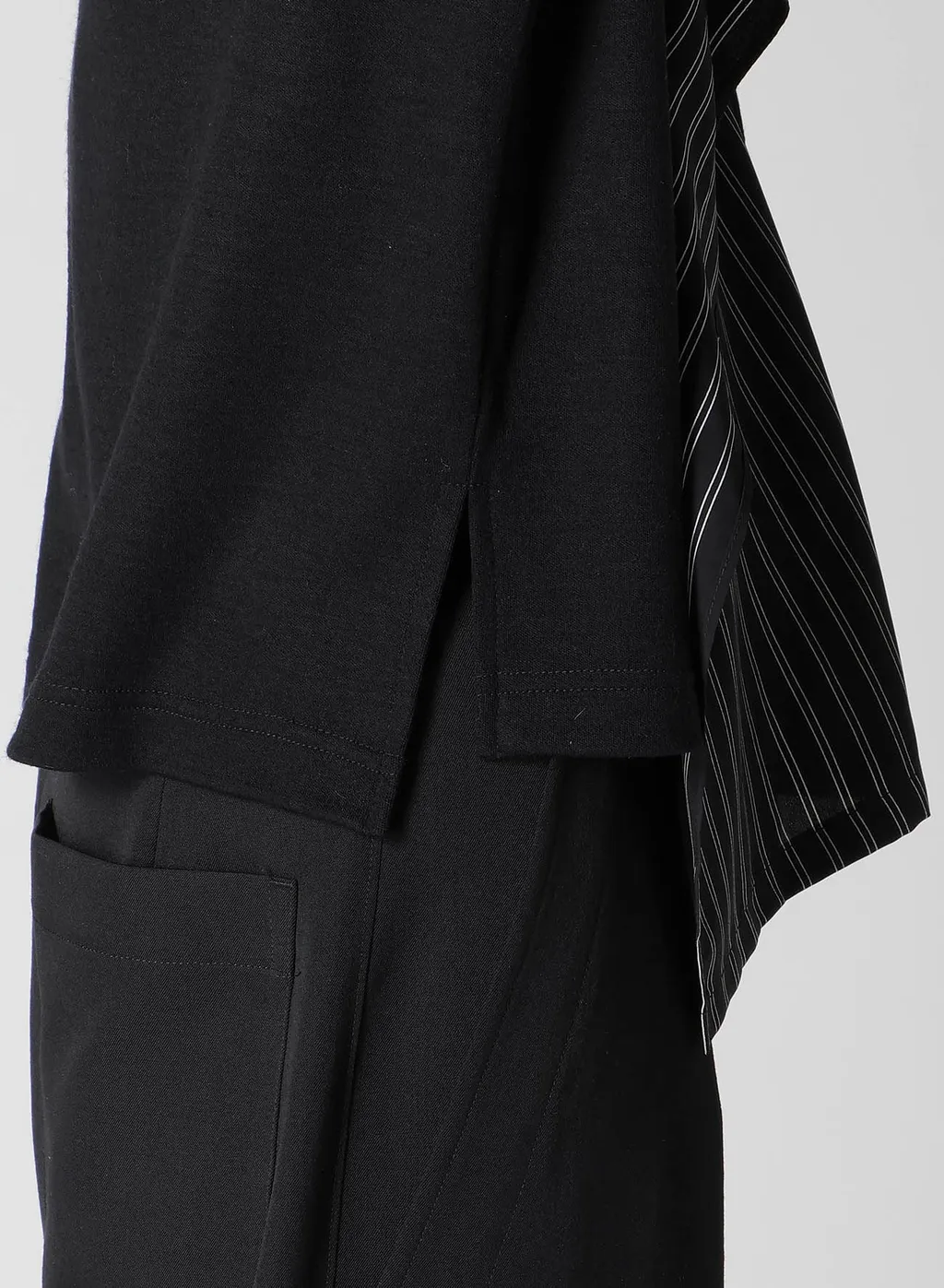 Cotton/Crepe De Chine Flare 3-Button Cardigan