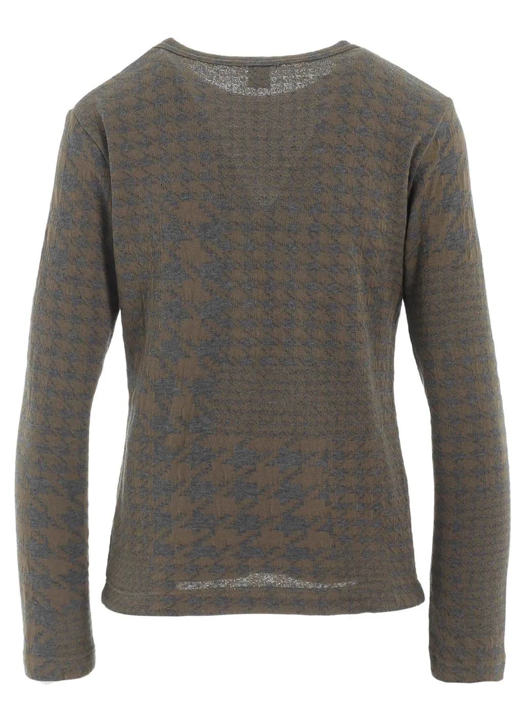 Houndstooth Unbalanced Long Sleeve T
