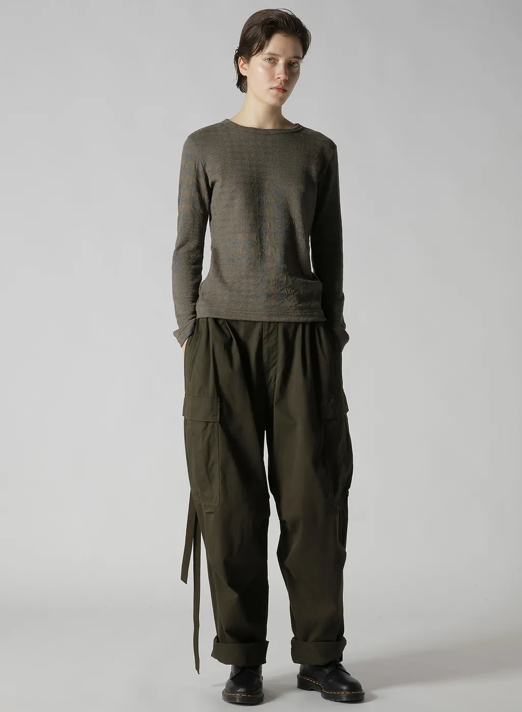 Houndstooth Unbalanced Long Sleeve T