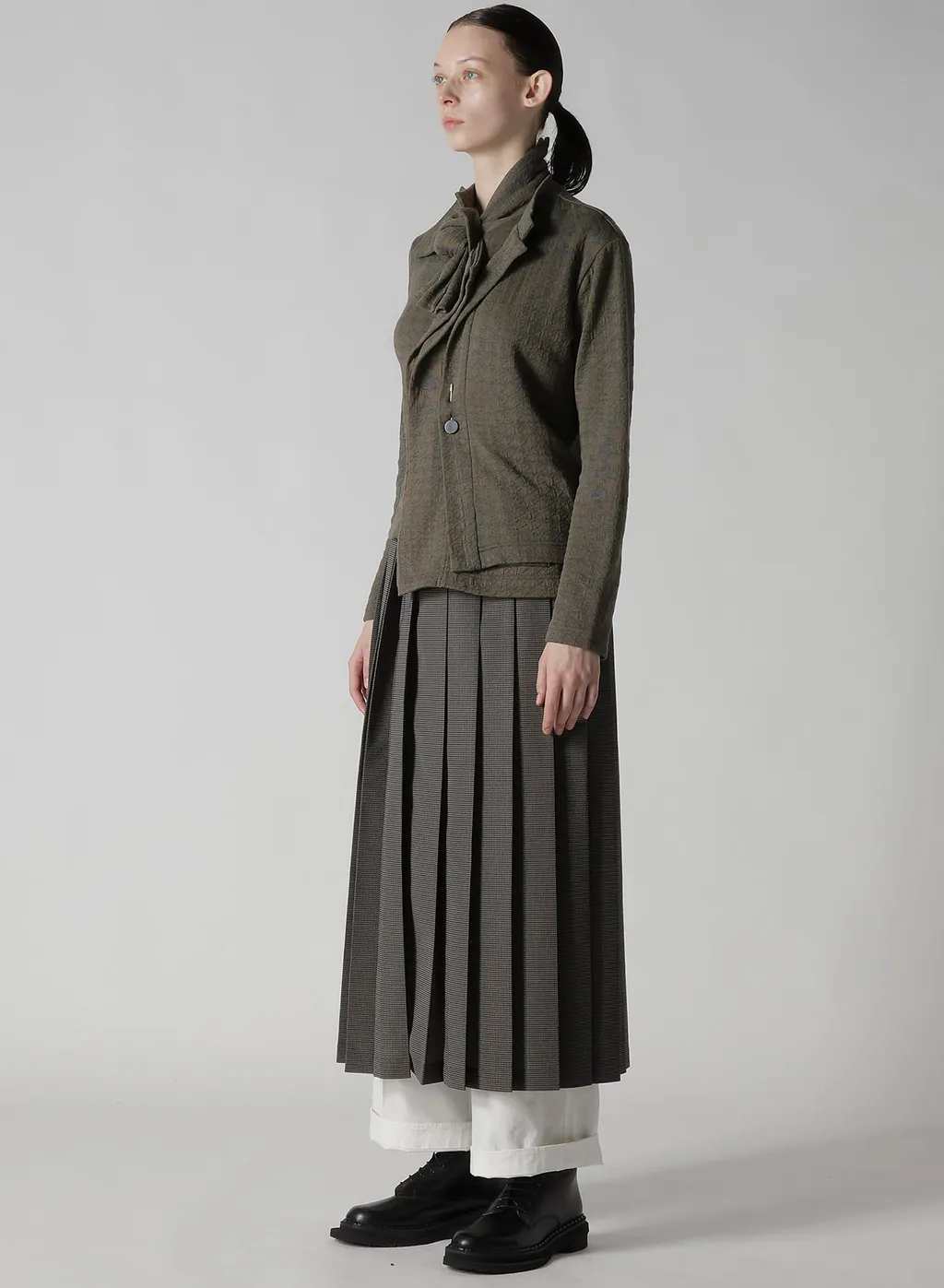 Houndstooth Unbalanced Ribbon Cardigan