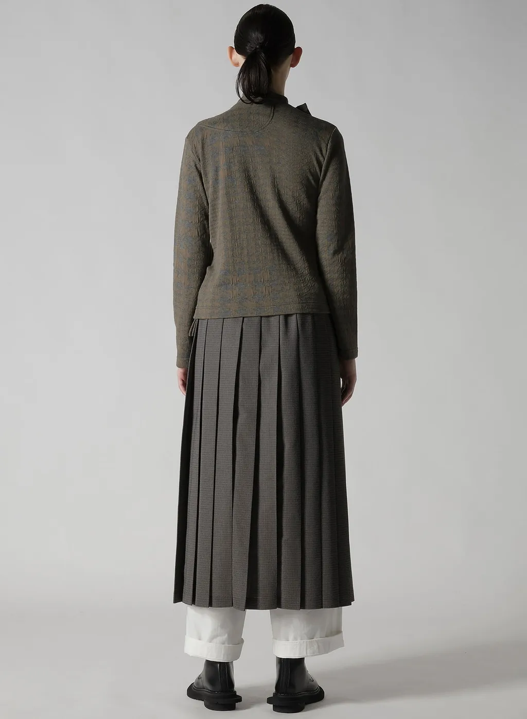Houndstooth Unbalanced Ribbon Cardigan