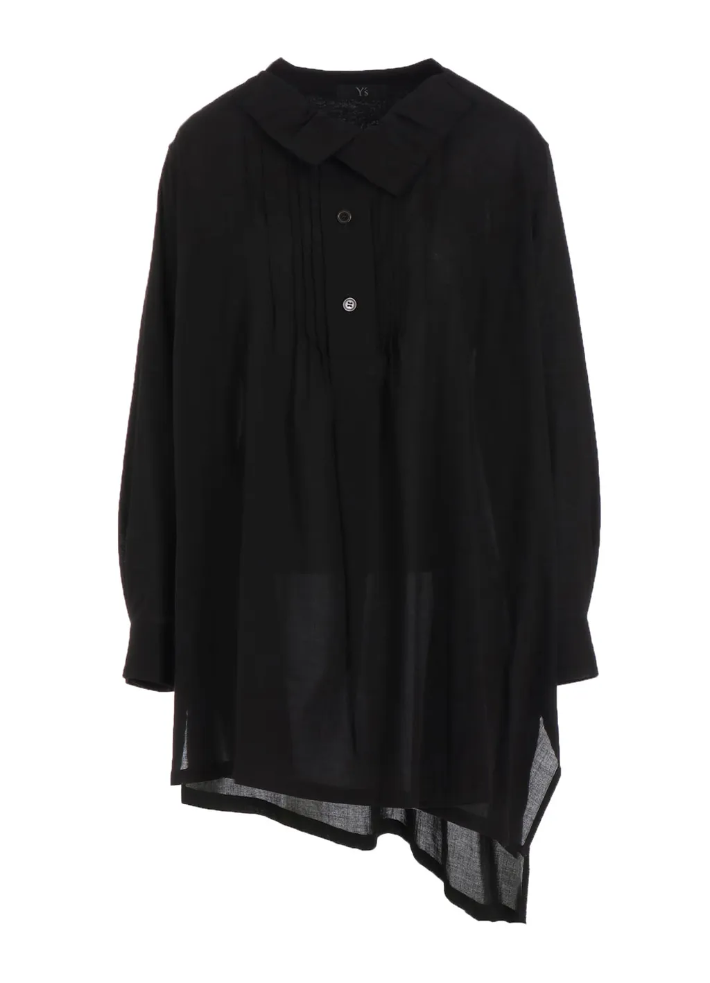Cotton Viyella Pintuck Asymmeteric Blouse