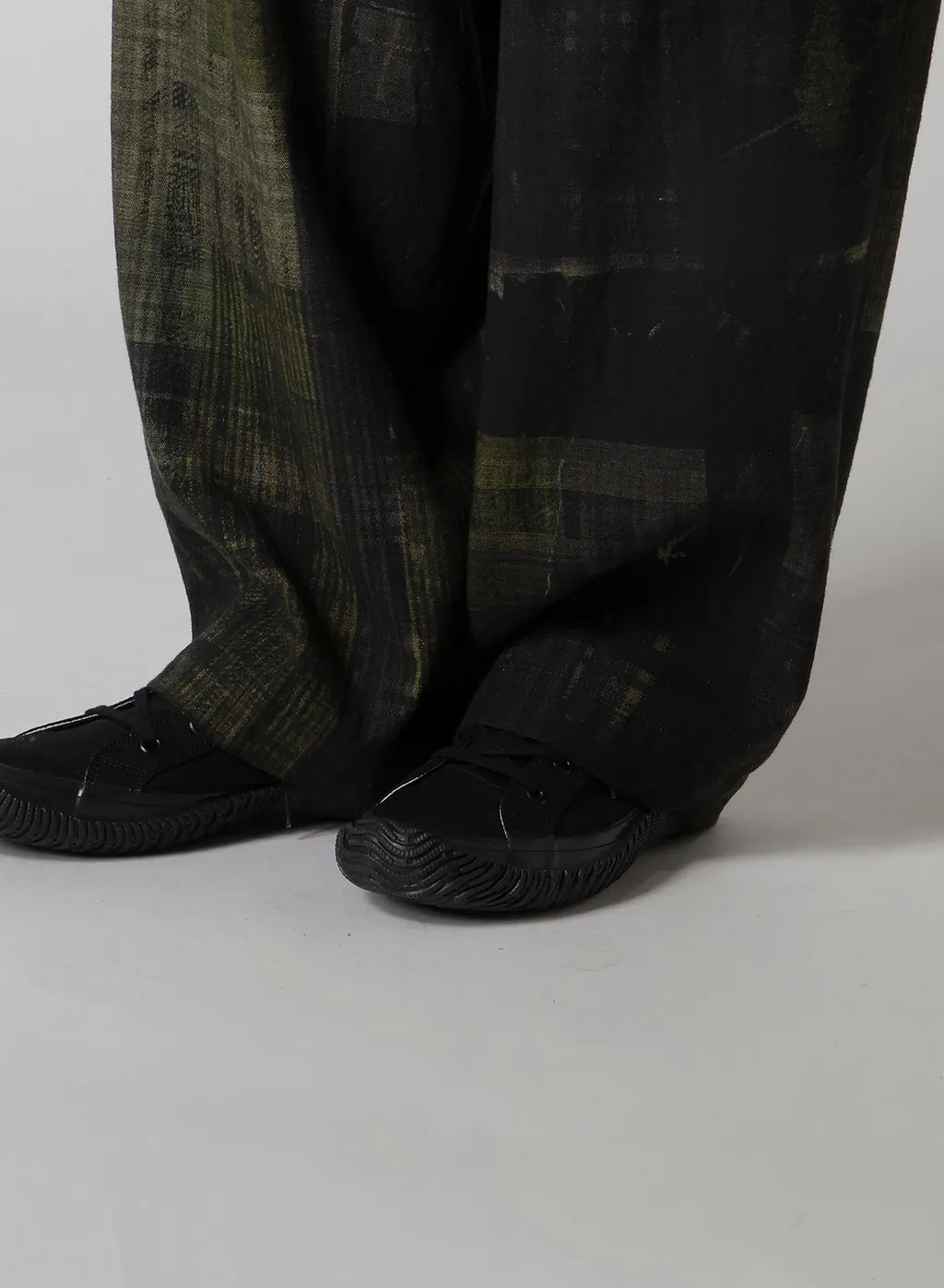 Faded Plaid 6Oz Denim Double Tuck Wide Pants
