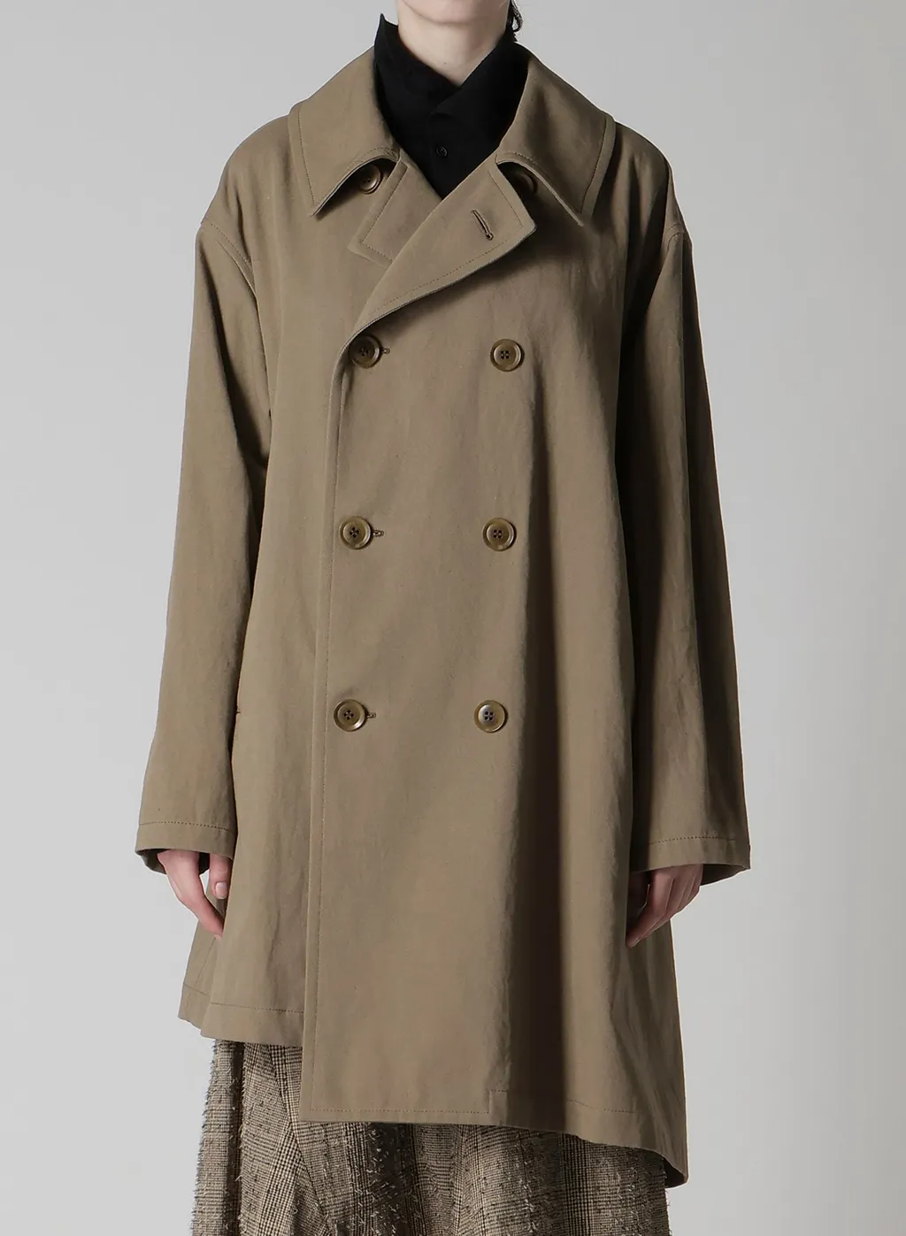 Cotton Linen Twill Half Pea Coat