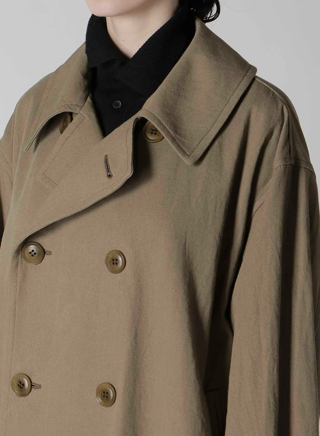Cotton Linen Twill Half Pea Coat