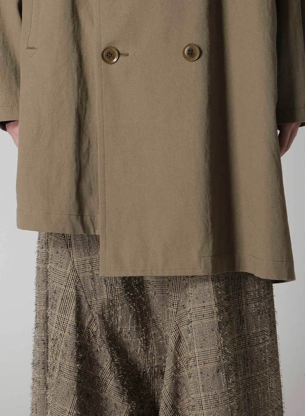 Cotton Linen Twill Half Pea Coat