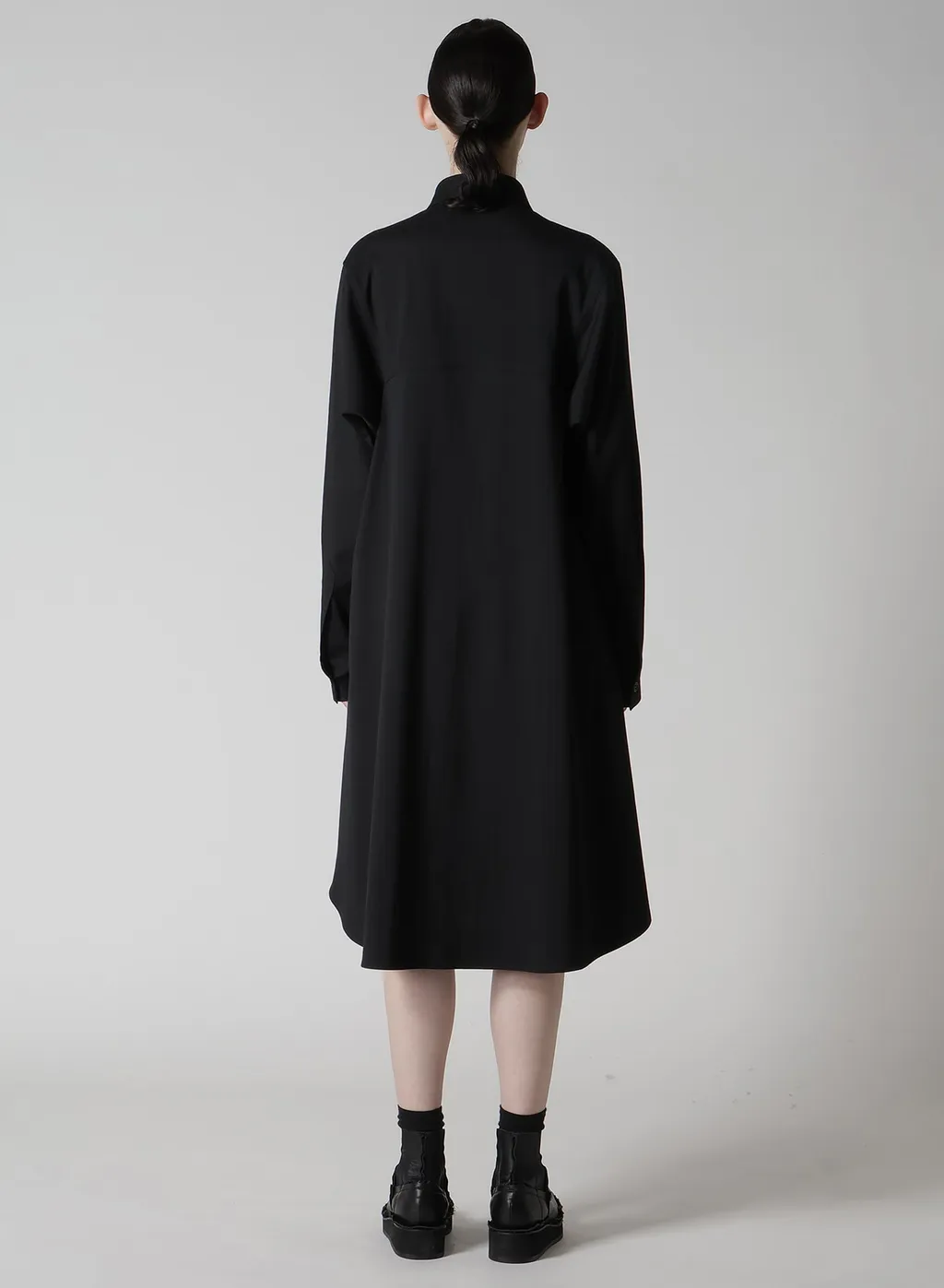 Wool Brend Twill Military Shirt Dress