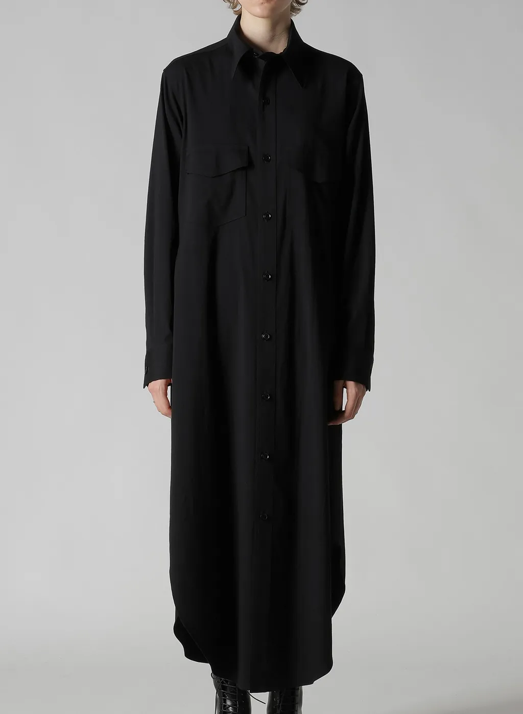 Wool Brend Twill Military Long Dress