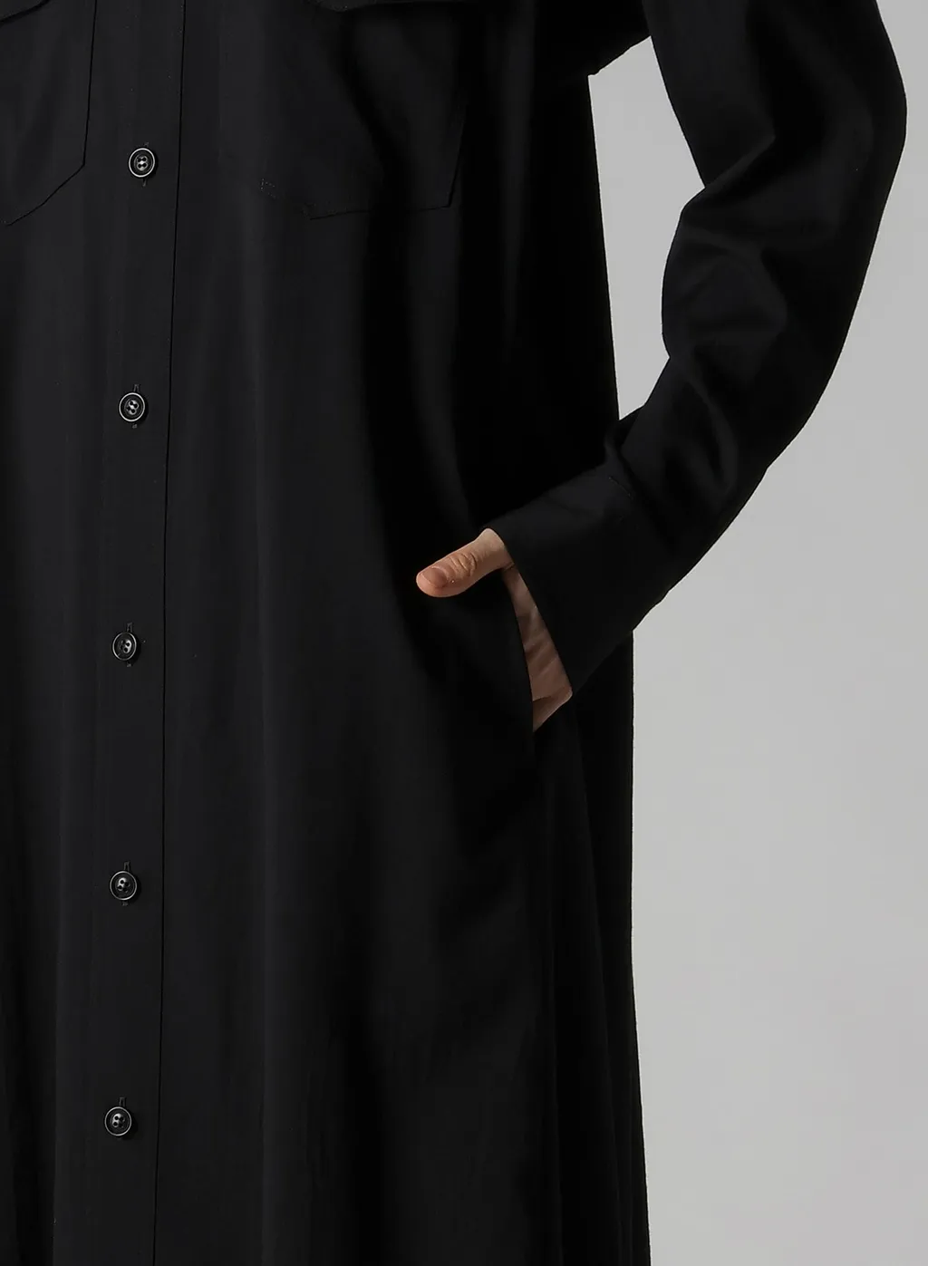 Wool Brend Twill Military Long Dress