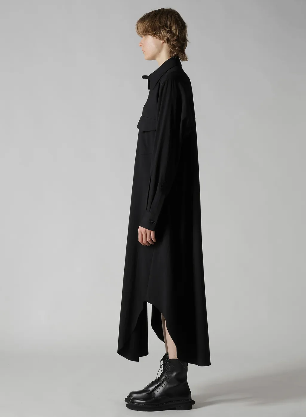 Wool Brend Twill Military Long Dress