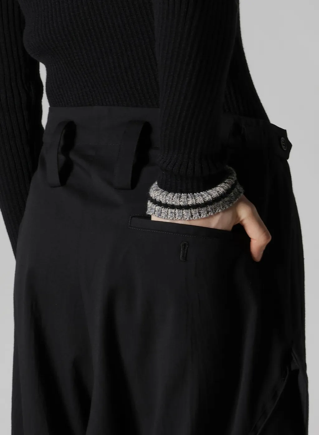 Wool Brend Twill Rib Hem Pants