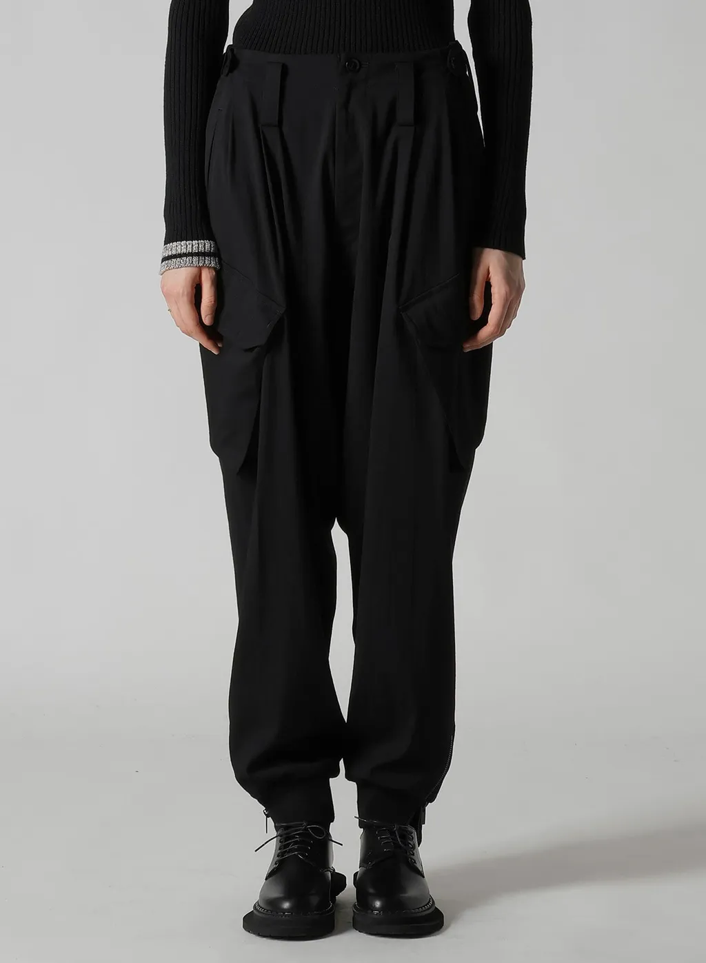 Wool Brend Twill Rib Hem Pants