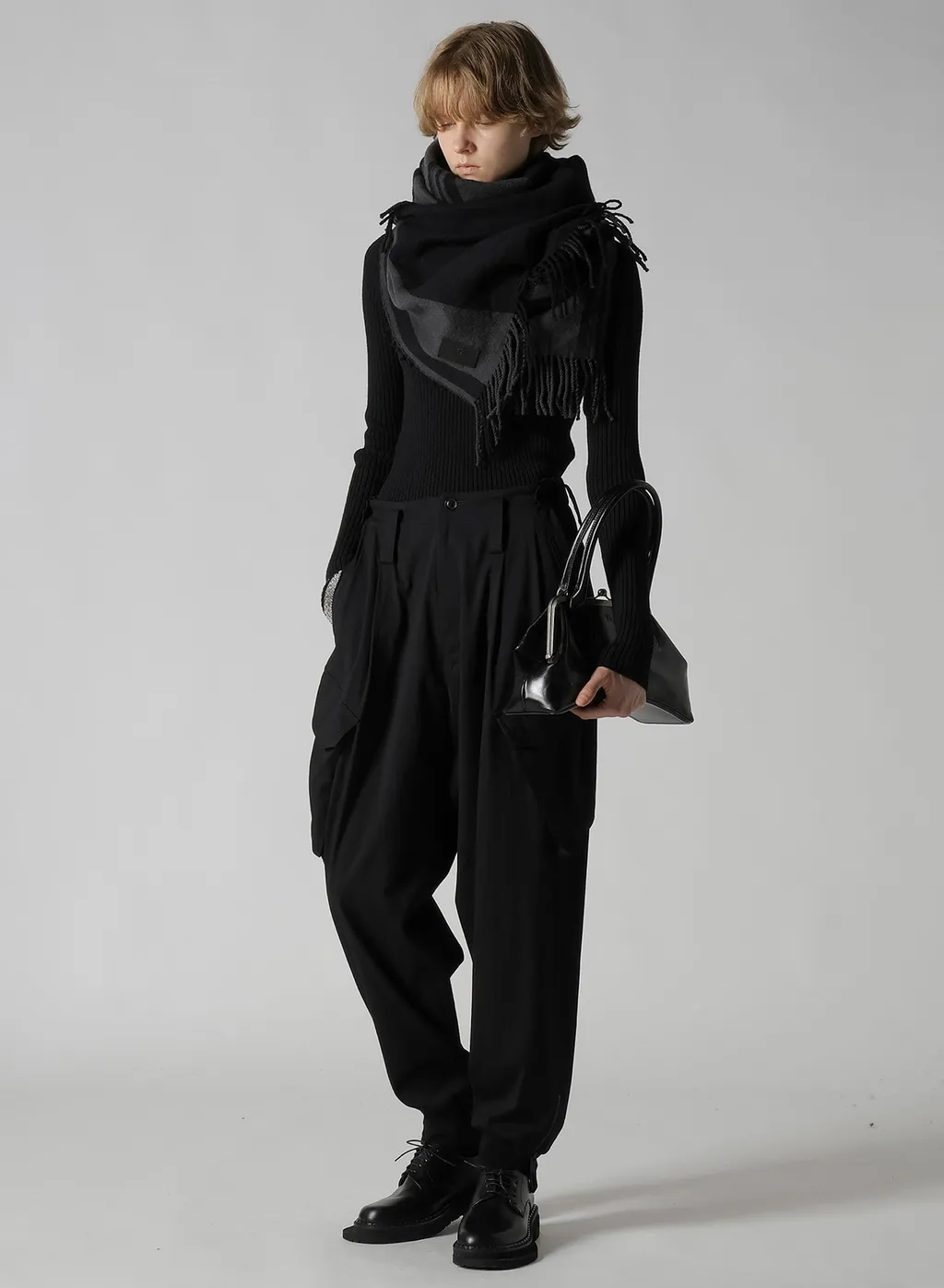Wool Brend Twill Rib Hem Pants