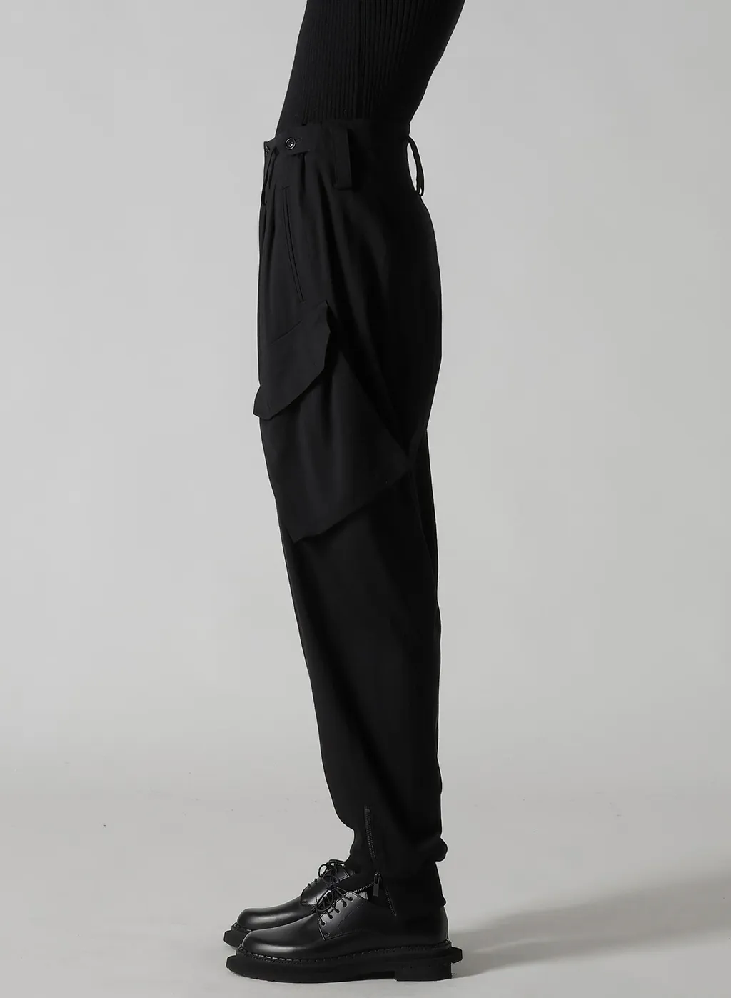 Wool Brend Twill Rib Hem Pants
