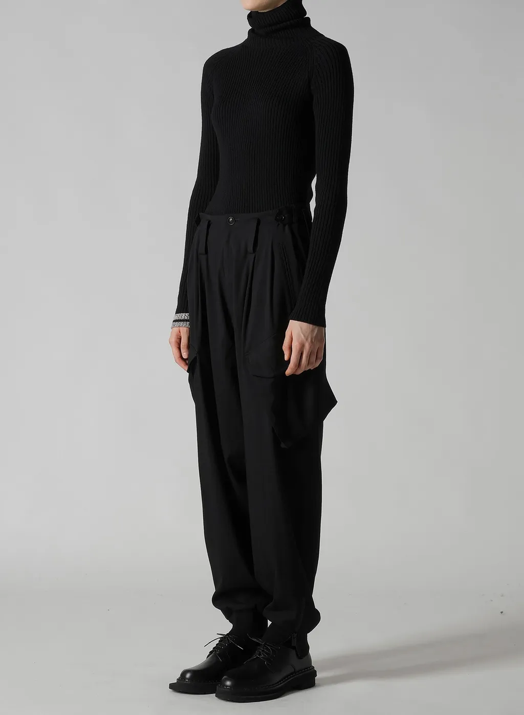Wool Brend Twill Rib Hem Pants
