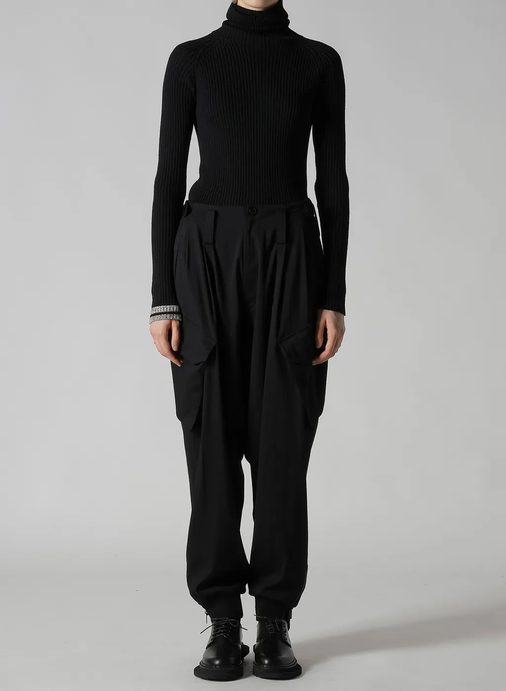Wool Brend Twill Rib Hem Pants