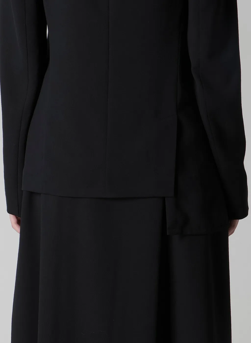 Wool Serge Right Cloth Asymmeteric Jacket