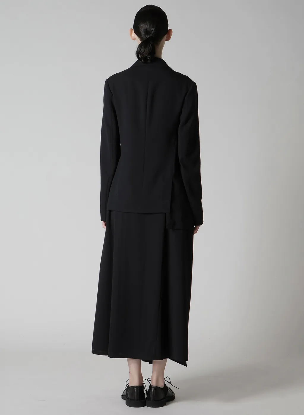Wool Serge Right Cloth Asymmeteric Jacket