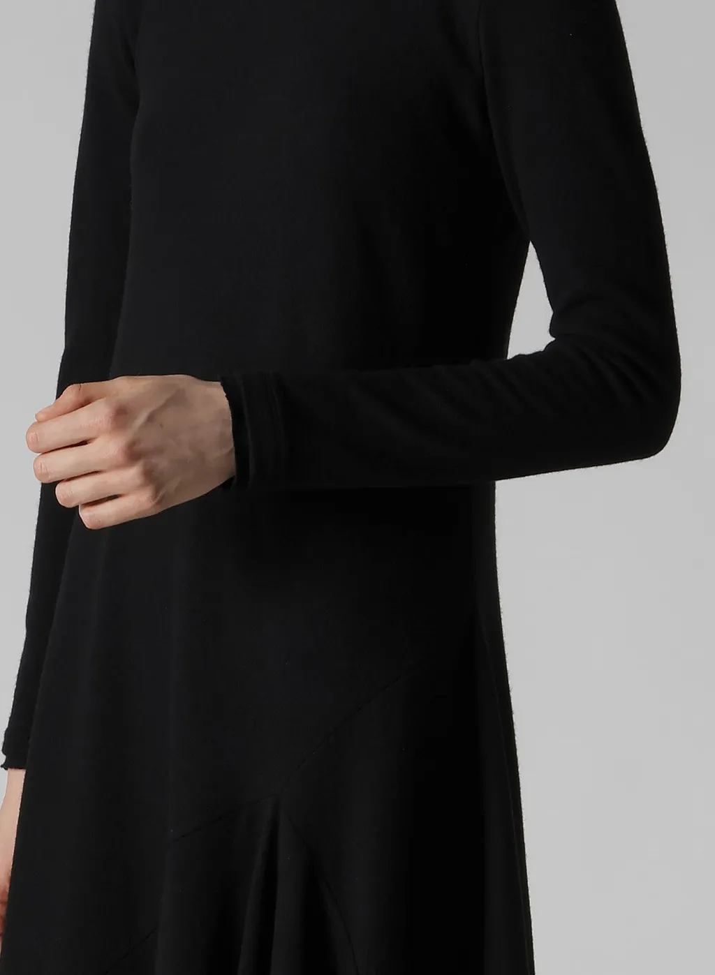 W/Ny Jersey Round Neck Flare Dress