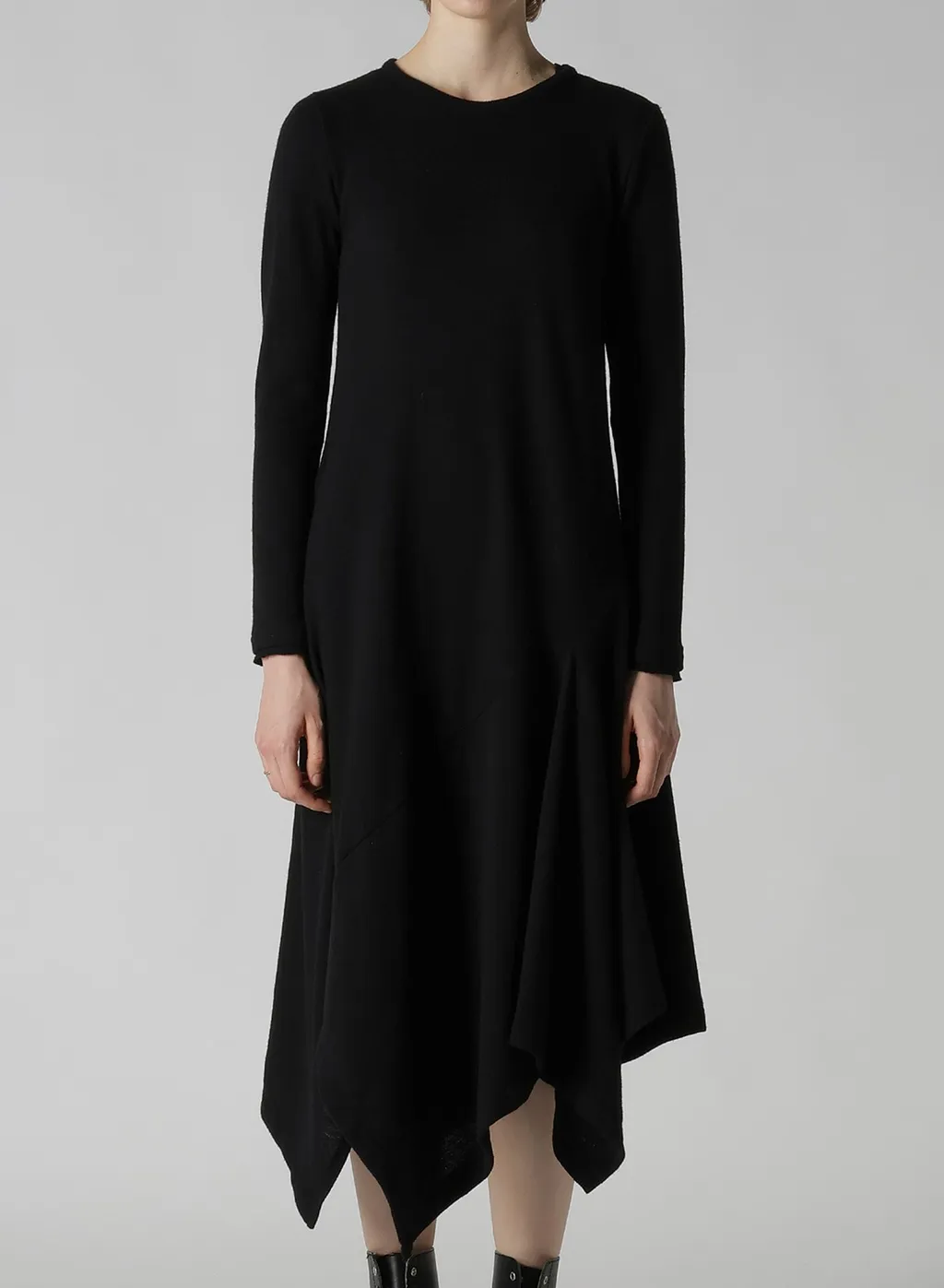 W/Ny Jersey Round Neck Flare Dress