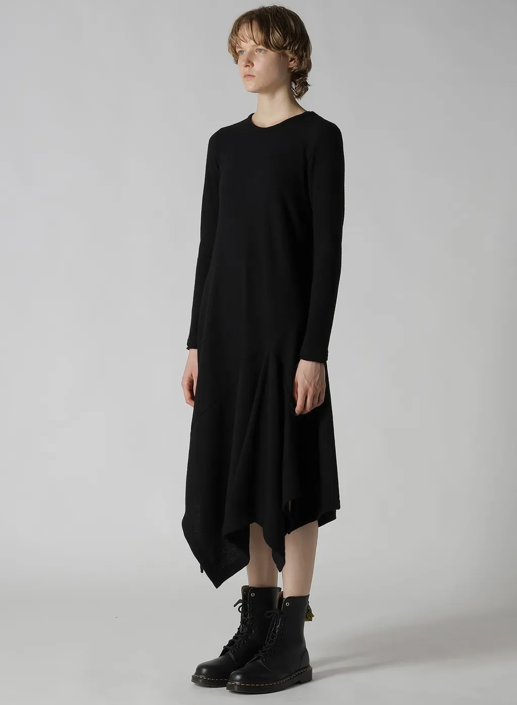 W/Ny Jersey Round Neck Flare Dress