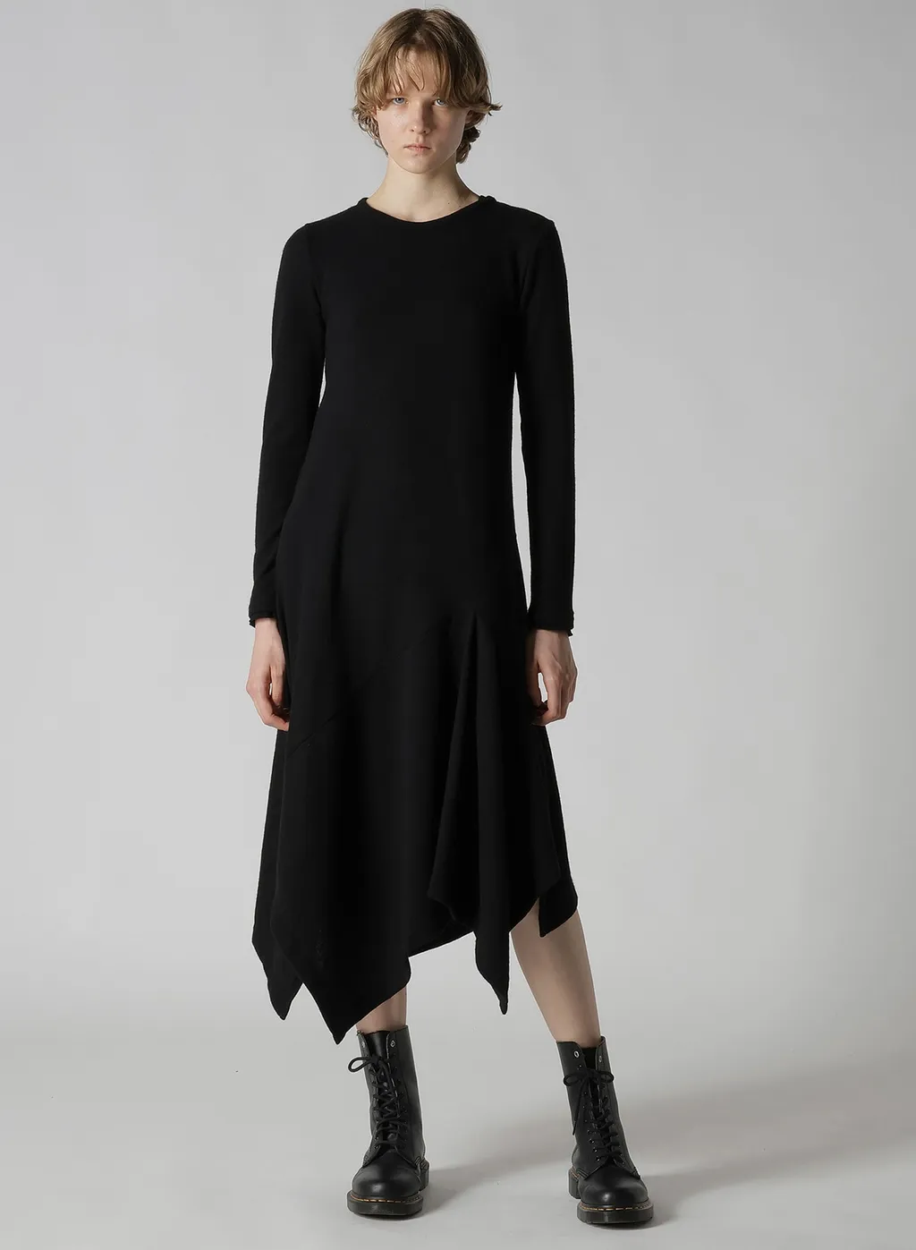 W/Ny Jersey Round Neck Flare Dress